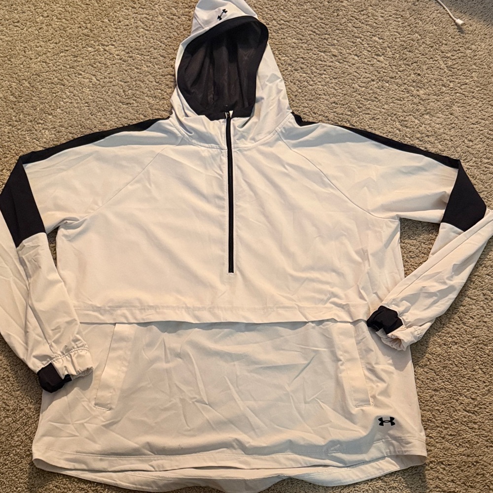 Under Armour Black and White Half-Zip Hoodie